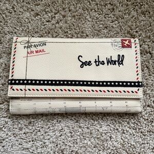Miamica Air Mail Travel Wallet Passport Holder See The World Map